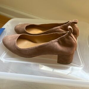 J.Crew Nude Suede Block Heels